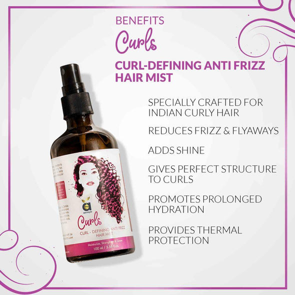 CURLS HAIR MIST, 100ML FOR CURL-DEFINING, ANTI-FRIZZ, CURLY HAIR
